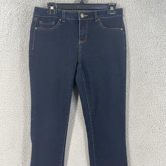 d.jeans Jeans Womens 6 Dark Blue Skinny Stretch Five Pocket Embroidered Back - Picture 8 of 9